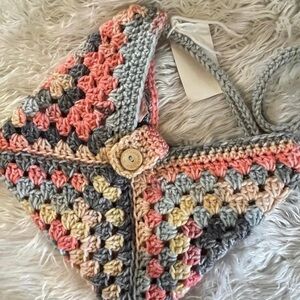 Multicolor Crochet Women's Bag